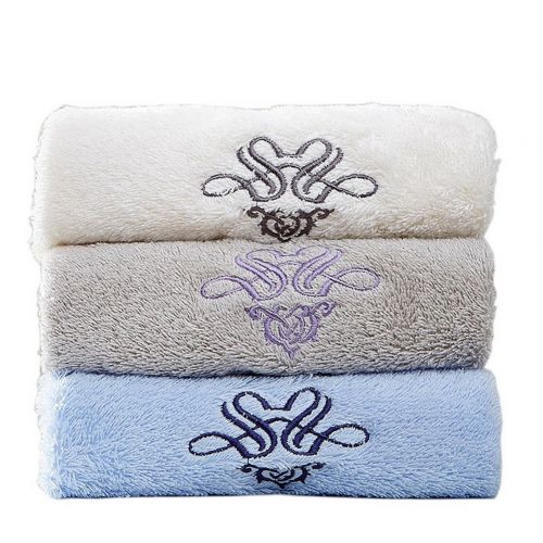 Gentle Meow Set of 3 Cotton Bath Towels Spa/Hotel/Sports Towel Washcloth Beige Gray Blue
