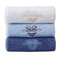 Gentle Meow Set of 3 Bath Towel Set Spa/Hotel/Sports Towels Washcloth White,Blue,Dark Blue