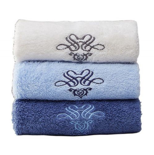 Gentle Meow Set of 3 Bath Towel Set Spa/Hotel/Sports Towels Washcloth Beige,Blue,Dark Blue