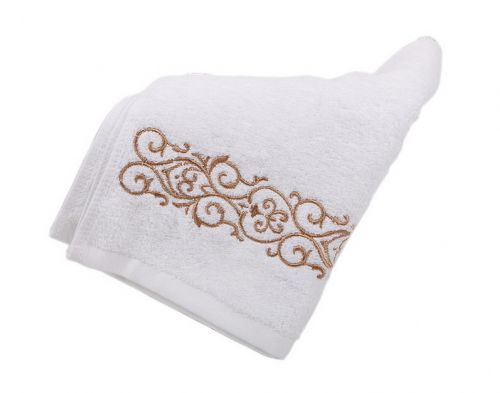 Gentle Meow Set of 2 Golden Embroidery Cotton Bath Towels Spa/Hotel/Sports Towel Washcloth