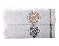 Gentle Meow Set of 2 [Bruce&Maria] Embroidery Cotton Bath Towels Spa/Hotel/Sports Towel Set