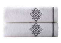 Gentle Meow Set of 2 [Bruce] Embroidery Cotton Bath Towels Spa/Hotel/Sports Towel Washcloth