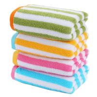 Gentle Meow Set of 4 Colorful Striped Face Bath Towels Washcloth Family Towels Set 72*33cm