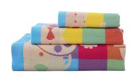 Gentle Meow 3 Pcs Lovely Rabbit Bath Towels Cotton Family Towels Washcloth Face Towel Red