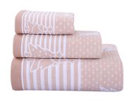 Gentle Meow 3 Pcs Christmas Tree Towels Cotton Family Towels Washcloth Hand/Face Towel Khaki