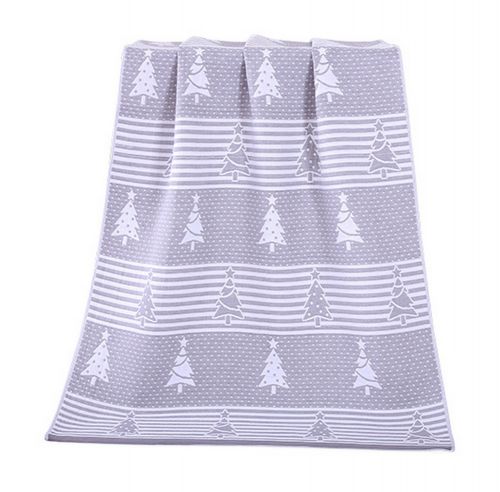 Gentle Meow Christmas Tree Towels Cotton Family Towels Washcloth Bath Towel Gray Gift Idea