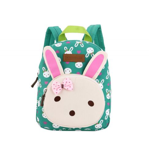 Cute Rabbit Kids School Bag Toddler Backpack Canvas Travel Backpacks Purse Green