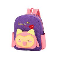 Cute Purple Fox School Bag Toddler Backpack Kids Travel Canvas Backpacks Purse