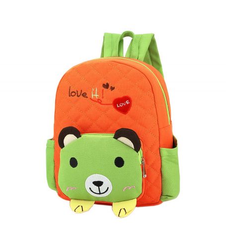 Cute Orange Bear School Bag Toddler Backpack Kids Travel Canvas Backpacks Purse