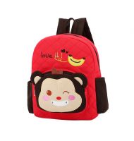 Cute Red Monkey School Bag Toddler Backpack Kids Travel Canvas Backpacks Purse