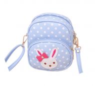 Cute Blue Polka Dots Rabbit School Bag Travel Shoulder Bag Kids Backpack Purses