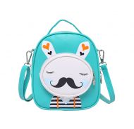 Kids Moustache Rabbit School Bag Cute Travel Shoulder Bag Backpack Purses Green